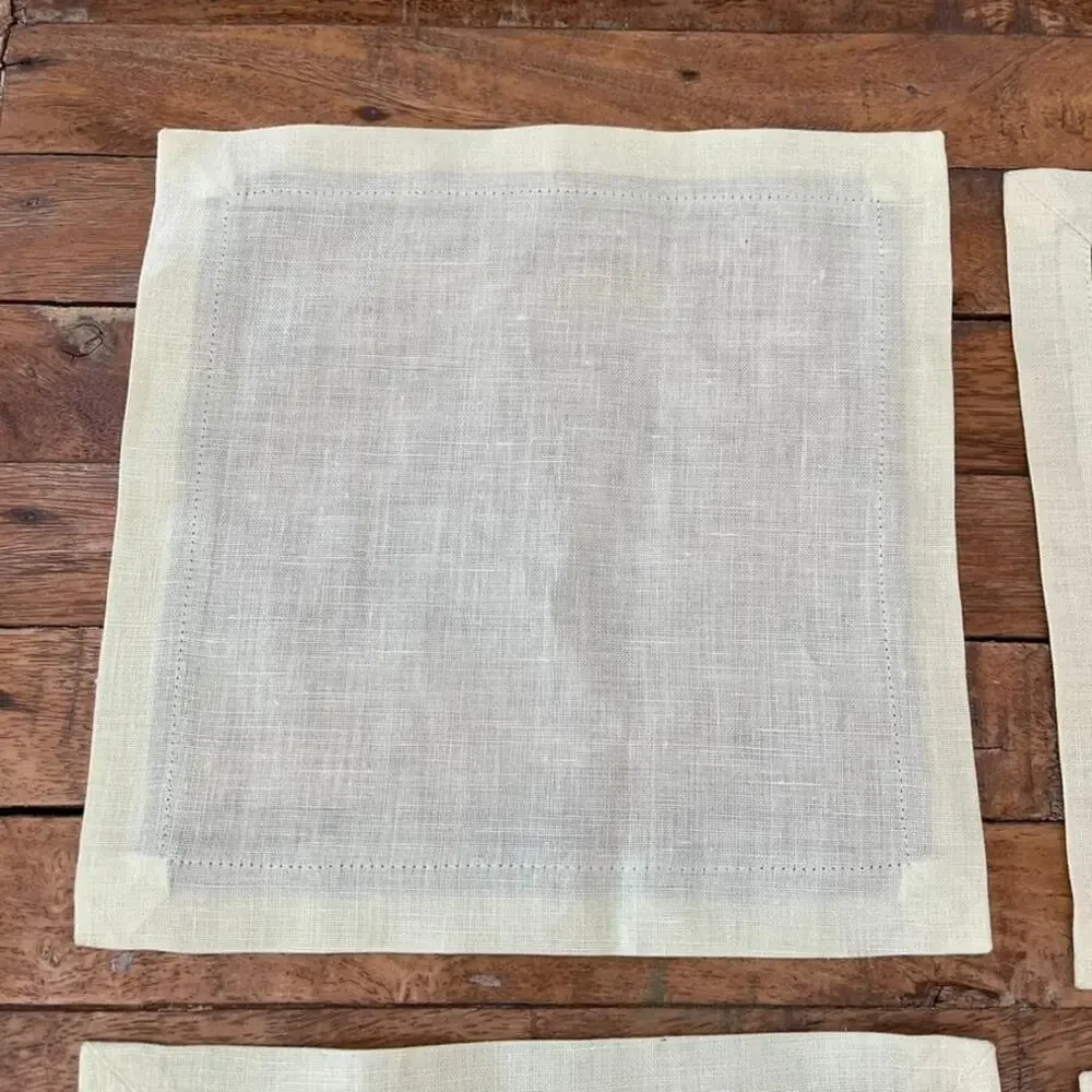 Linen Square Napkins Set of 4 9